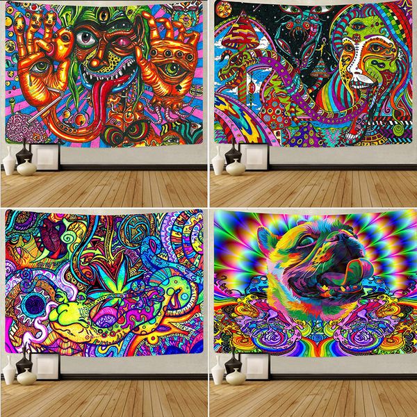 

Tapestries Supernatural Space Laser Art Hanging Cloth Abstract Background Home Decoration Wall Tapestry