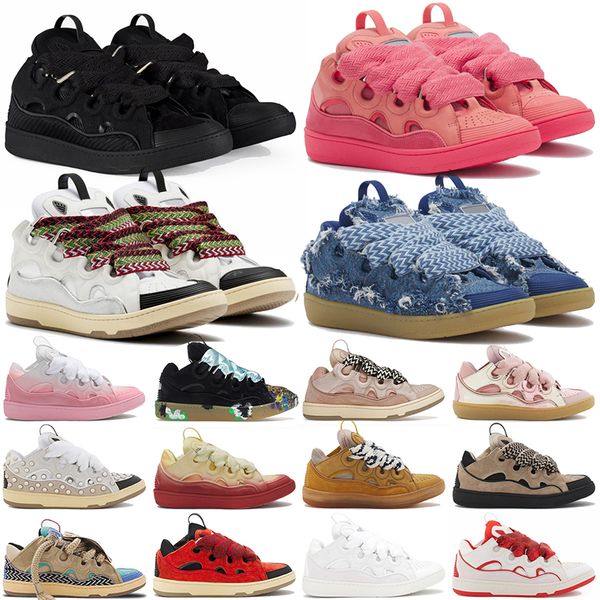 

designer mesh woven lace-up shoes 90s extraordinary embossed leather curb sneakers mens womens in nappa calfskin rubber loafers platform sole logo, Red