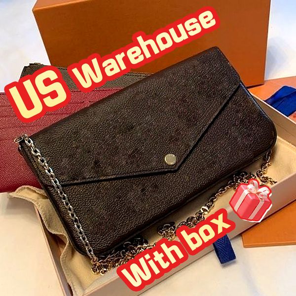 

3pcs handbags brown shoulder designer bag letters crossbody designer bags for women designer women bag purses designers shoulder bags designers woman with box, Brown flower red lining