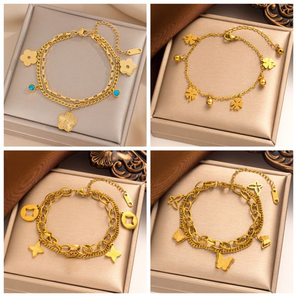 

Bracelet For Women Luxury Designer jewelry Bracelets 18K Gold Plate Fashion Charm Chain Wedding Gift Party birthday