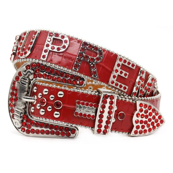 

designer bb simon Men Women Rhinestone belt Western Cowgirl Cowboy Vintage Bling Crystal Dia Studded Leather Belt for Jean Pants, Silver