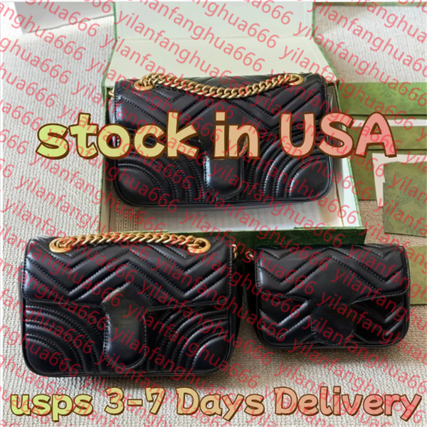 

5A quality designers bags Women Shoulder bag marmont handbag Messenger Totes Fashion Metallic Handbags Classic Crossbody Clutch Pretty hangbag Camera, Black