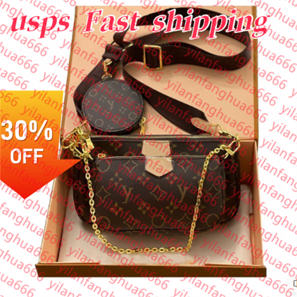 

Luxury Genuine Leather Designers Bags 3pcs/set accessories women Crossbody Leather Purse Messenger Handbags Flowers shoulder lady Leather with box M61276, 11#