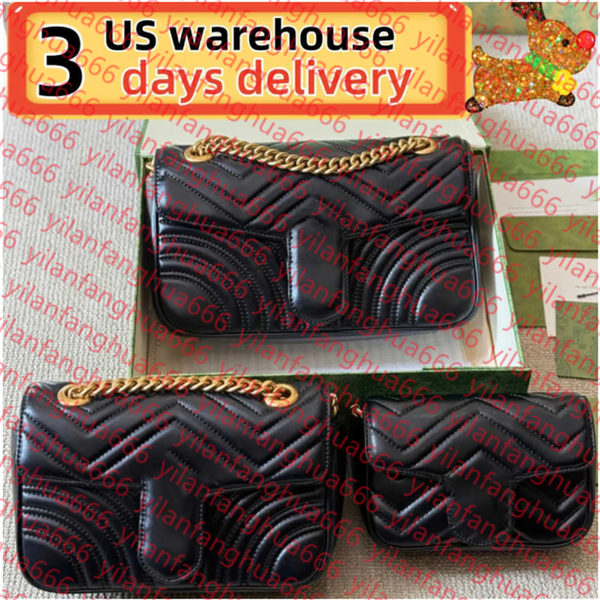 

Fashion Mamon Bag Designer Bag Shoulder Bag Ladies Love v Wave Pattern Chain Handbag Leather Crossbody Purse Luxury Classic Black 3 size Messenger Bag, 3#