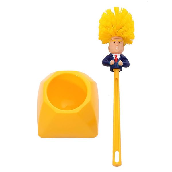 

Washroom Bathroom Toilet Brush With Base Funny And Fun Creative Styling Cartoon Figurine President Doll, Multi