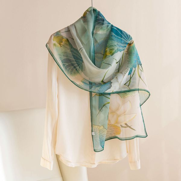

2025 Spring New Sunscreen Mulberry Silk Long Scarf --889625