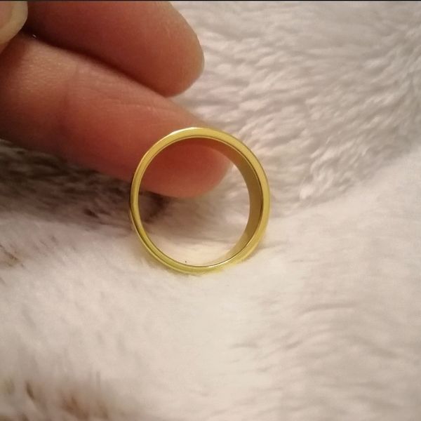 

Classical Designer Titanium Steel Band Rings for Women 18K Real Gold Plated Love Circle Finger Ring Wedding Jewelry Gift Accessory 4MM