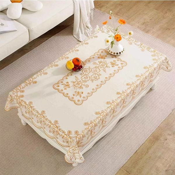 W614 Table cloth waterproof and oil-proof wash-free anti-scalding rectangular table cloth coffee table mat