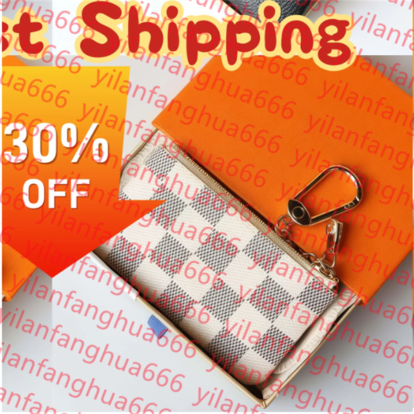 

Womens card holder small zippy wallets key coin purse Brown flower M62650 poke keychain Genuine Leather luxury mens Designer wallet Coin Purses Key pouch with box, 8#