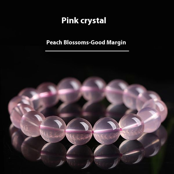

Natural Powder Loose Beads Madagascar Jelly Pink Crystals Bracelet Women Single Loop