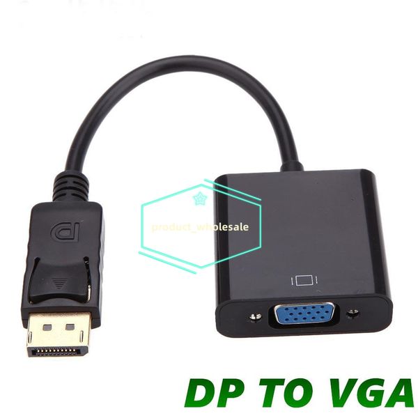 DisplayPort Display Port DP to VGA Adapter Cable Male to Female Converter for PC Computer Laptop HDTV Monitor Projector For Apple Laptop TV Box Computer Tablet PC