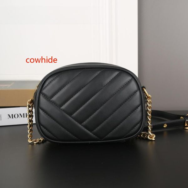 

Crossbody camera bag designer bag cowhide bag real leather zipper mouth versatile simple delicate elegant shoulder chain fashion bag crossbody bag lady bag hot 2025, No.2