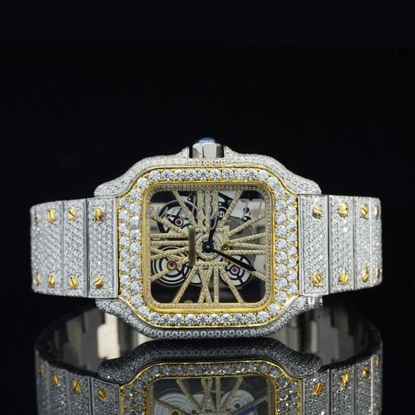 Quality Top Branded Iced Out Moissanite Stainless Steel Hip Hop Watch at Lowest Price Exporter