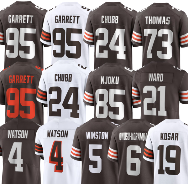 Jim Brown Bernie Kosar Joe Thomas Myles Garrett Nick Chubb Deshaun Watson Jerry Jeudy Shedeur Sanders Jeremiah Owusu-Koramoah Joe Flacco David Njoku Football Jersey