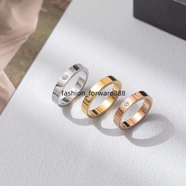 

Love Rings Designer Women Men Ring Couple Jewelry Band Titanium Steel With Dias Casual Fashion Street Classic Gold Sier Rose Optional 4 /5 / 6mm Size 5-12