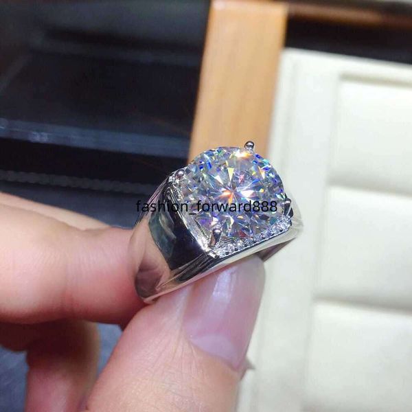 

Band Solitaire Male 5ct Lab Moissanite Ring sterg sier Promise Engagement Wedding band Rings for men Party cessory J230517