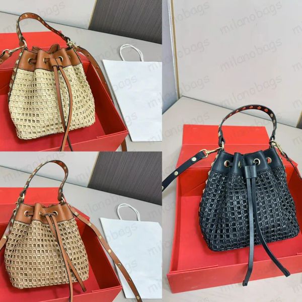 

Designer Bag Women Luxury Handbag 21*19cm Large Capacity Tote Bag Hand-Embroidered Straw Bag High Quality Beach Bag Totes Shopping Shoulder Bags BFD2503261, Colourb