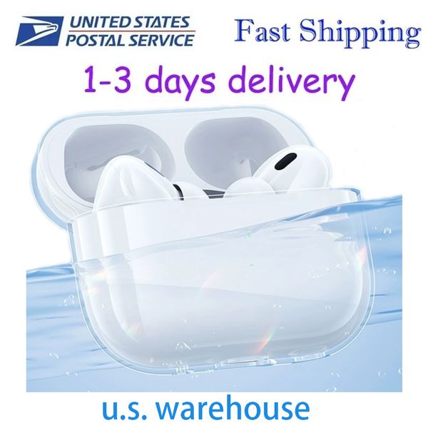 

USA Stock For Bluetooth Headphone Accessories Apple AirPods 4 pro 2 3rd airpod earphone Solid Silicone Cute Protective With Apple Wireless