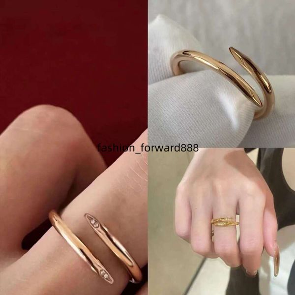 

Classic Cuff Designer Fashion Unisex Nail Couple Gold Ring Jewelry Valentine's Day Gift