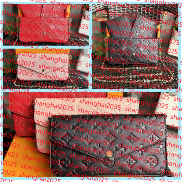 

Luxury Genuine Leather Designers Bags 3pcs/set accessories women Crossbody Leather Purse Messenger Handbags Flowers shoulder lady Leather, 25#wallet