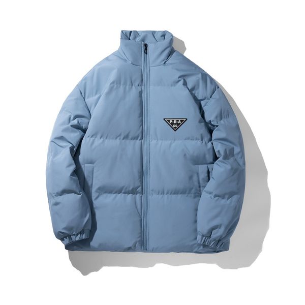 

GG-P-R-A Designer Brands Men's Cotton Coats Parkas Winter Thicken Warm Overcoat Solid Color Hot Sale Casual Parkas for Men Stand Collar Windproof Male Cotton Jacket, Blue