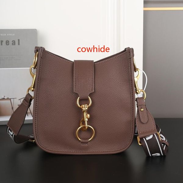 

Crossbody bag saddle bag cowhide bag genuine leather simple versatile retro advanced hardware shoulder sports bag breath fashion luxury bag designer bag hot 2025, No.3