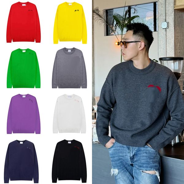 

mens sweater crew neck designer sweaters classic embroidery causal sweater, Army green