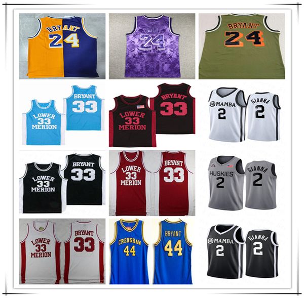 

Mamba Lower Merion 8 24 33 Bryant High School College Basketball Jerseys 44 Hightower Crenshaw Sticthed Gianna Maria Onore 2 Gigi Jersey Size S, As pic 15