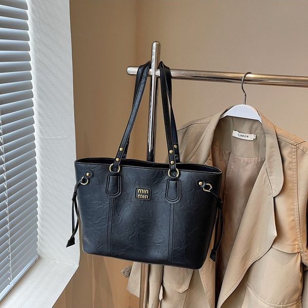 

New simple retro large capacity designer Tote bag women's casual single shoulder crossbody fashion handbag 2025s Wholesale, Brown