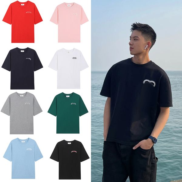

mens designer t shirts paris style lover loose tee cotton couples embroidery short sleeve casual shirt, Sky blue