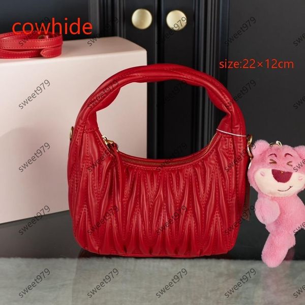 

Bags designer bag bowling bag hobo bag cowhide versatile style handheld shoulder crossbody fold retro fashion real leather underarm bags half moon bag hot new 2025, No.2