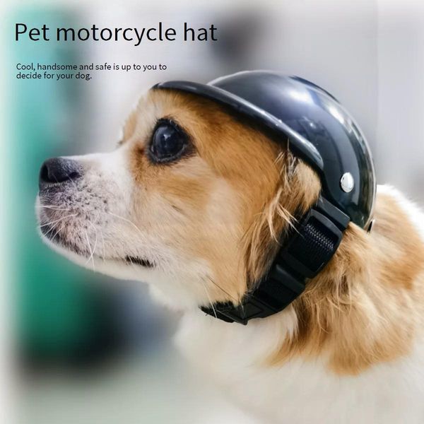 

Pet Dress Up Accessories Hat Headwear Dog Cat Motorcycle Safety Helmet Fit Protection, Black