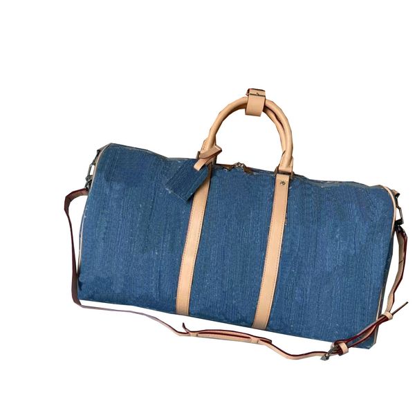 

Classic high-quality luxury designer travel bag, classic coated canvas denim handbag, men's and women's fashionable sloping shoulder handbag, wallet, free shipping, Blue
