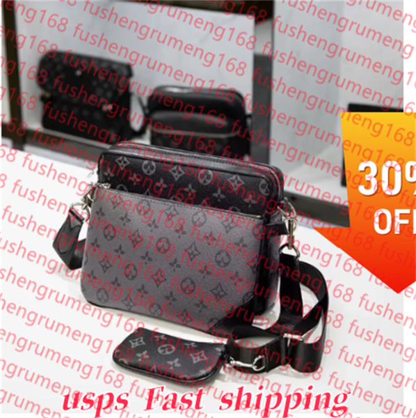 

2025 Handbags Men Leather TRIO Messenger Bags Luxury Shoulder Bag Make up Bag Designer Handbag Tote Man's bag backpack purse tote bag, 13#