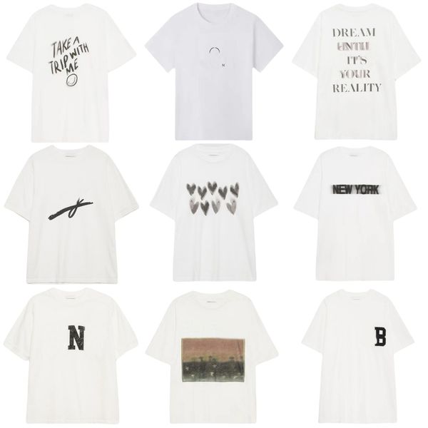 

High Quality Designer 100% Cotton T Shirts Letter Print Loose Women Short Sleeved T-shirt Summer Tees Tops Polos, Brown