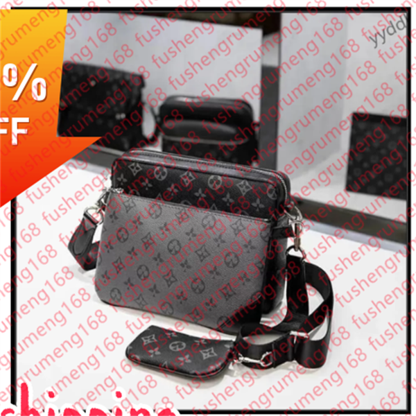 

Quallity luxurys Designer bag men Women 3pcs Trio Genuine Leather Messenger Purse Crossbody Bags Shopping Bag Shoulder bag Handbags Wallets tote bag backpack, 10#
