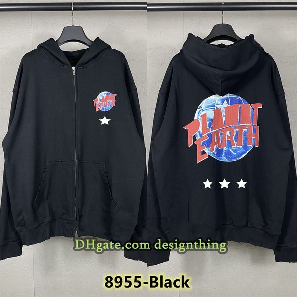 

Men Hoodie Trendy Hoodie Oversized Streetwear Cartoon Pattern Sweatshirt Casual Loose Fit Printed Unisex Couple Plus Size Daily Wear Vintage Zip Up Design, Purple