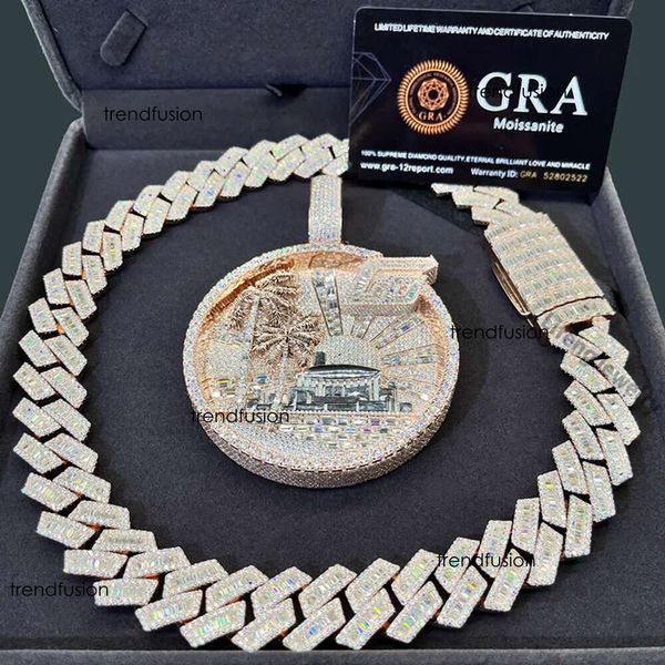 

moissanite necklace designer jewelry cuban k Customization Cuban Necklace Full Iced Out Hiphop Chain Pass The Dia Test chain chains for men