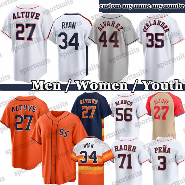 Jose Altuve Baseball Jersey Jeremy Pena Yordan Alvarez Jeff Bagwell Josh Hader Abreu Framber Valdez Craig Yainer Diaz City Connect 2025 Astros Jon Singleton