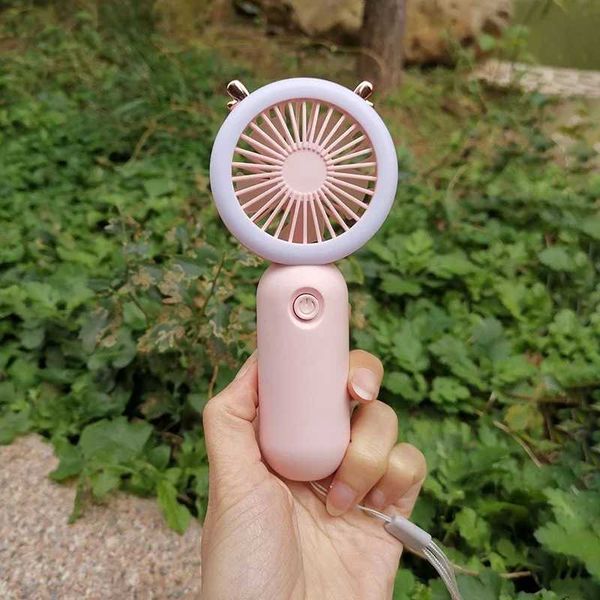 Portable mini manual fan with night light USB charging suitable for children and women summer air cooler. X250329