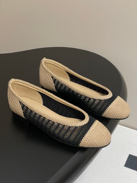 

Women's Shoes Ballet Flats Raffia Weave Knit, 3 as picture