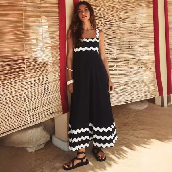 (48) Fashionable and Elegant Printed Long Dress