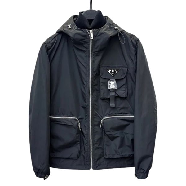 

GG-P-R-A Designer Men's Hooded jacket Casual Spring Autumn Trench Coat Three-dimensional Bag Outdoor Jacket With Long Sleeves Windbreaker Man Jacket With Hood, P-1