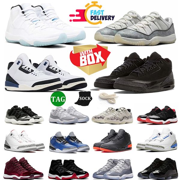 

3 Basketball shoes designer sneaker Valentine's Day Treat Yourself Black Cat Sports Shoes 11s cool grey blue Basketball Shoes for Men women trainer with box 36-47, Burgundy