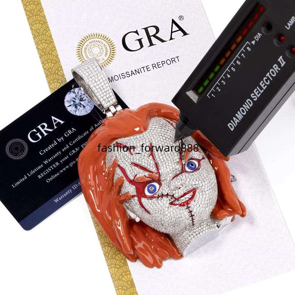 

VVS D Sier Cartoon 3D Pendant Personalized DIY Iced Carbon Silicon Stone Chain