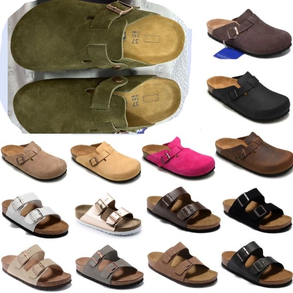 

Arizona Designer Clogs Sandals Clog Slippers Cork Flat High Quality Fashion Summer Genuine Leather Slide Favourite Beach Casual Shoes Women Men Size 34-47, Multi