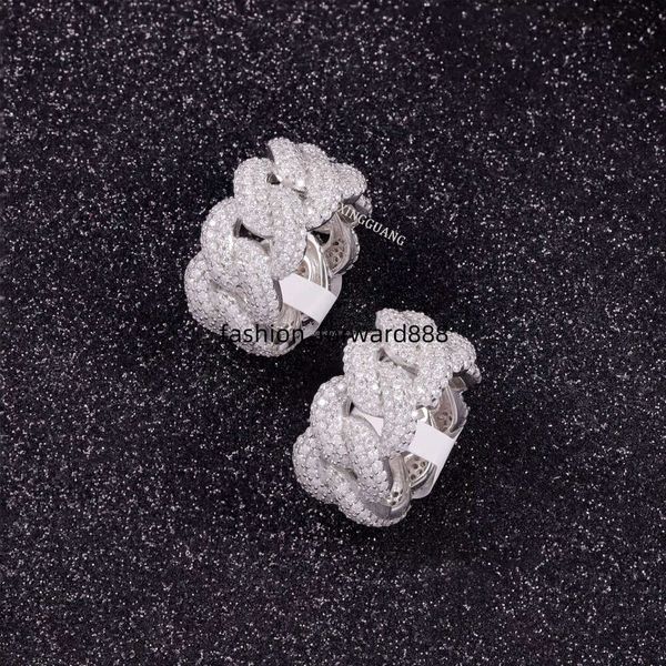 

Iced Jewelry Pure Silver Men's Hip Hop VVS Mozambique Cuban Ring