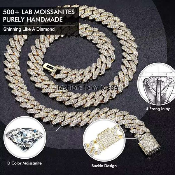 

8 MMS sterg sier pyroxene necklace hip-hop style VVS ice out D-color Cuban chain