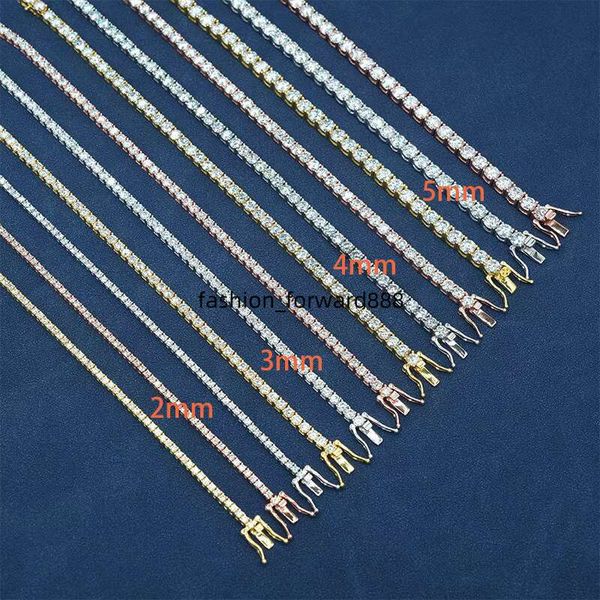 

Iced 2mm 3mm 4mm 5mm sterg sier hip-hop VVS silica tennis chain necklace bracelet