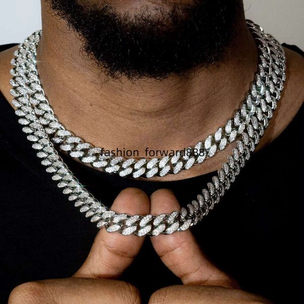 

6mm 8mm 10mm 12mm 14mm Mossanite Hip Hop Vvs Necklace Sier Ice Out Moissanite Cuban Chain